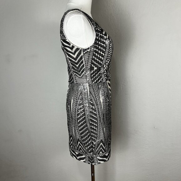 Lulu's Party Like Me Black Light Nude Sequin Bodycon V-Neck Mini Dress Small NEW - Picture 7 of 11